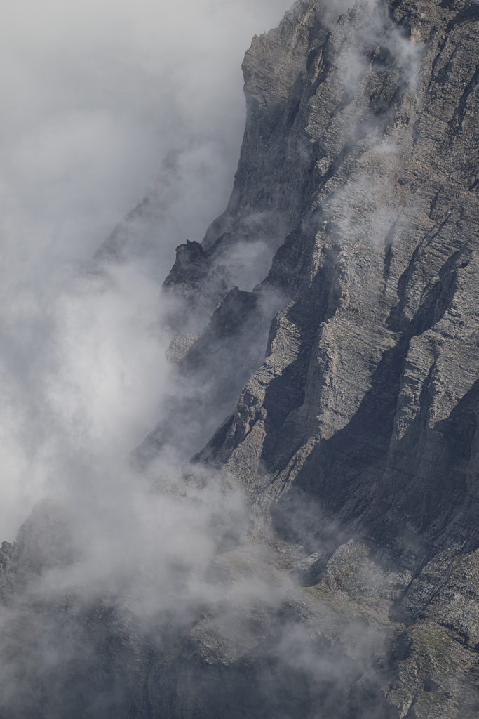 Carnets naturalistes - à l’ombre des géants dans la brume de la Gemmi - Falaise